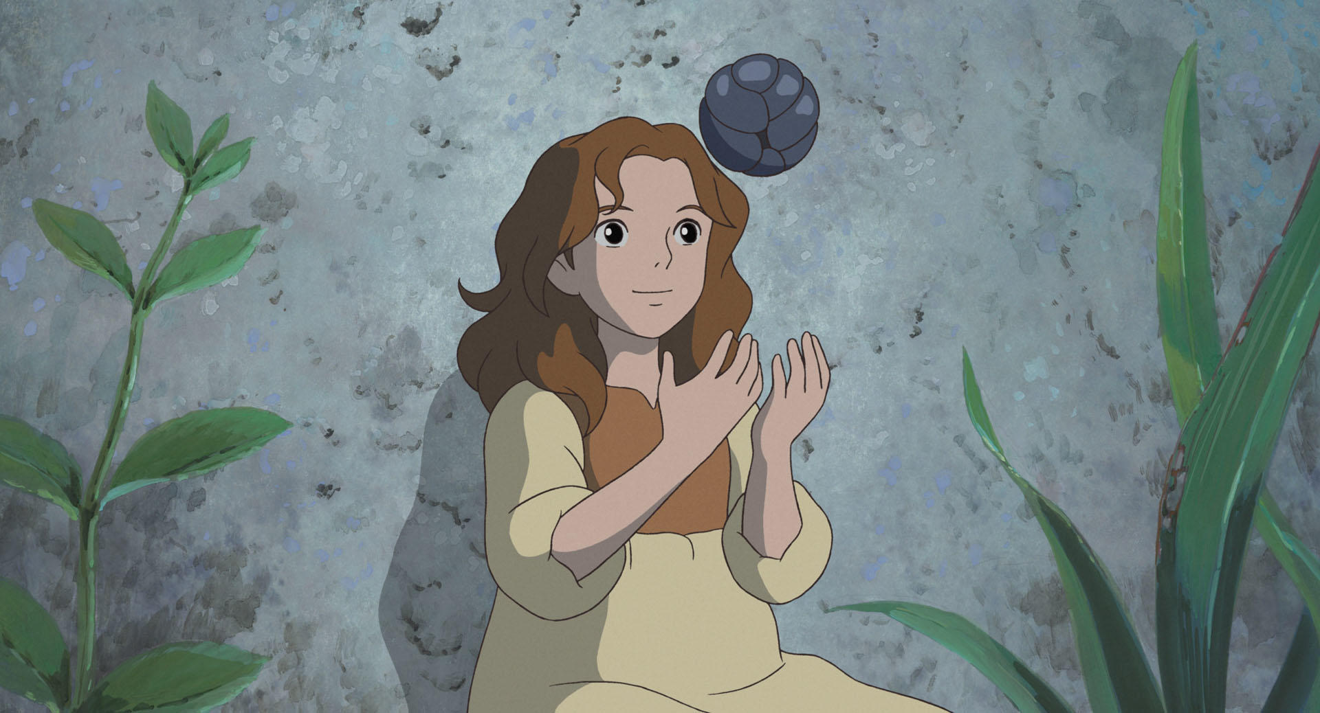 Arrietty in a quiet outdoor scene from The Secret World of Arrietty, official Studio Ghibli still