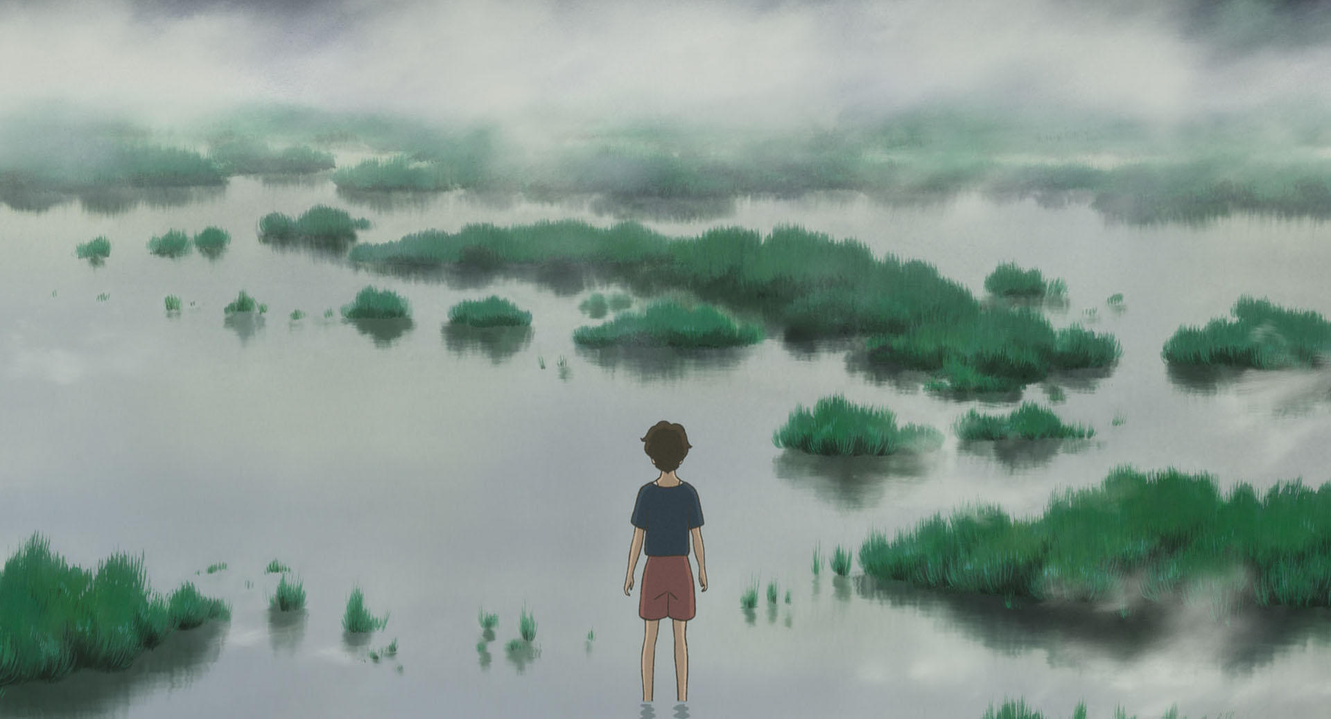 An official Studio Ghibli landscape still used inside a cozy autumn watch guide