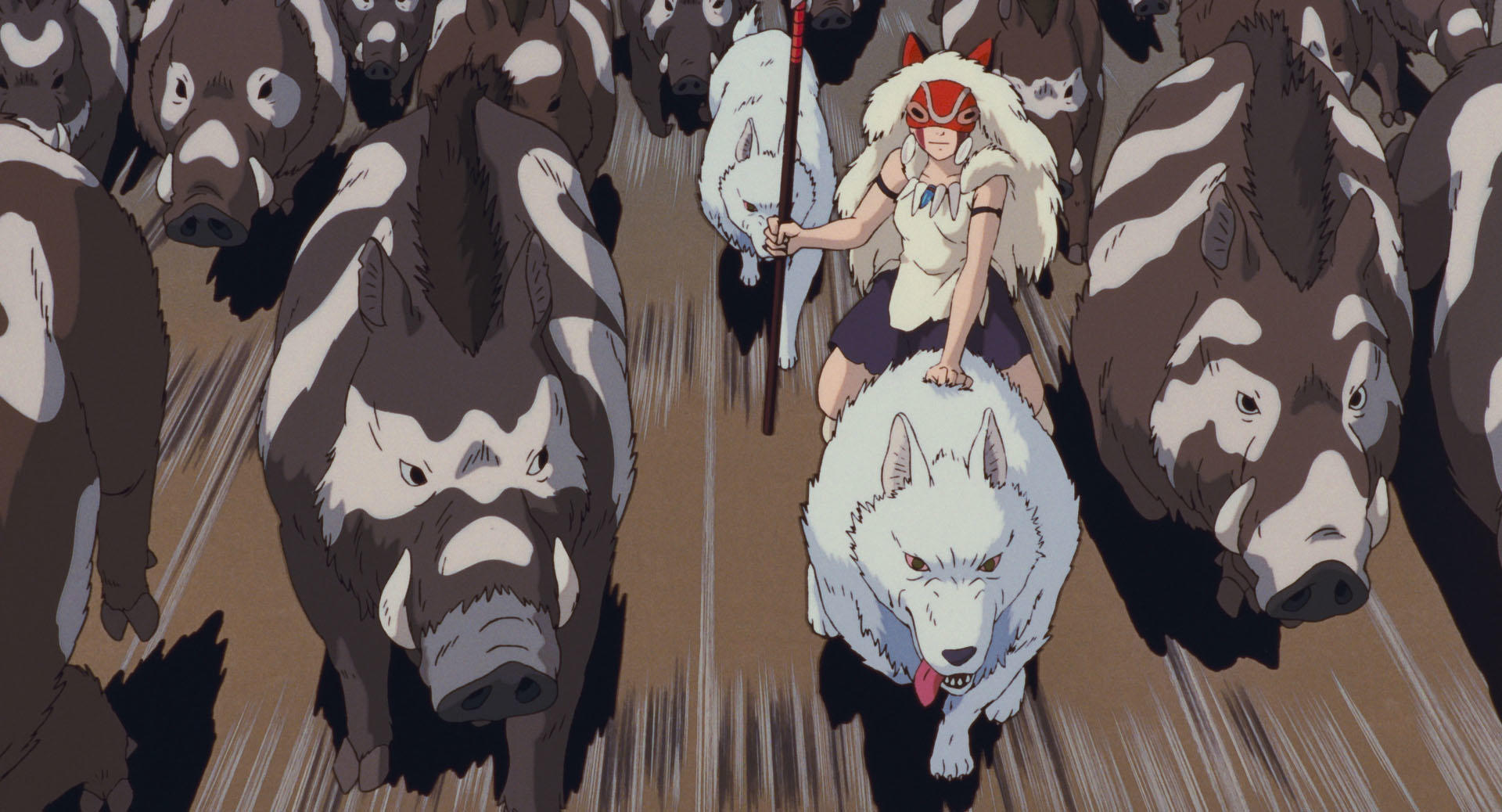 Official Studio Ghibli still from Princess Mononoke showing the film's forest fantasy atmosphere