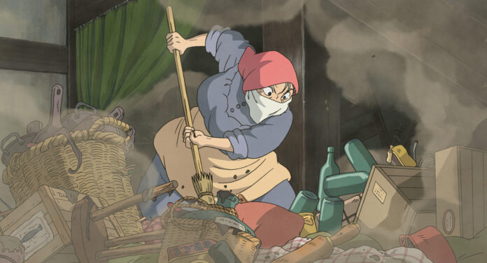 Sophie and Howl in a landscape scene from Howl’s Moving Castle