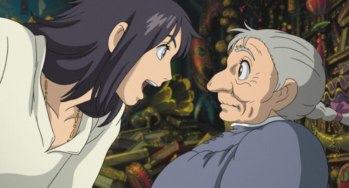 howl026 Howl and Sophie in an official Studio Ghibli still for a parent guide to Howl’s Moving Castle