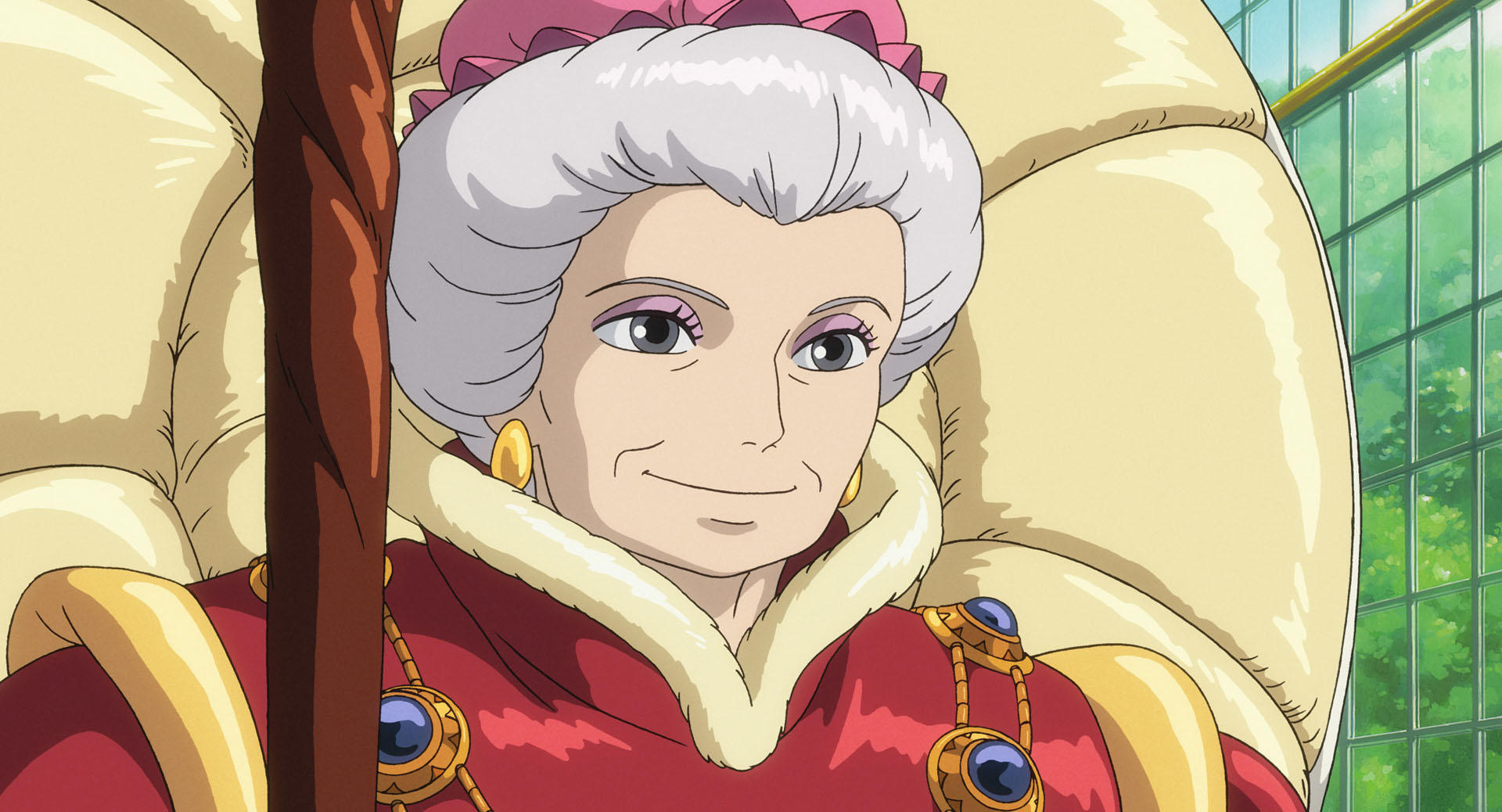 Official Studio Ghibli still illustrating a romantic fantasy mood similar to Howl's Moving Castle