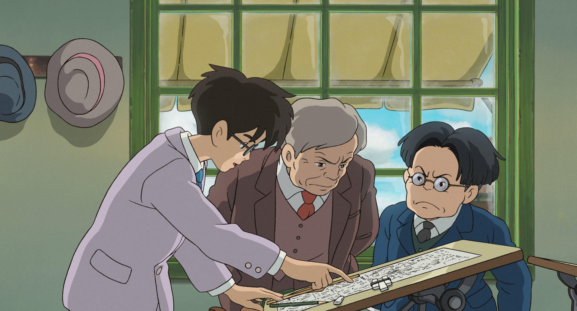 Jiro and Naoko in a quiet moment from The Wind Rises, official Studio Ghibli still