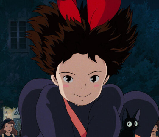 Studio Ghibli Movies by Runtime: Shortest to Longest Watch Guide Kiki flying above the city in an official Kiki’s Delivery Service still