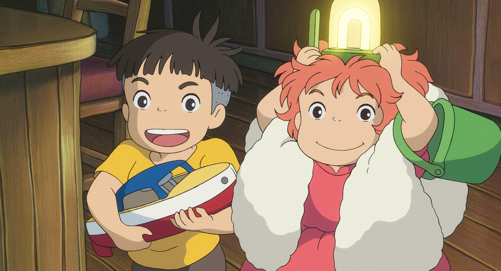 Ponyo official film still showing the gentle seaside tone of the movie
